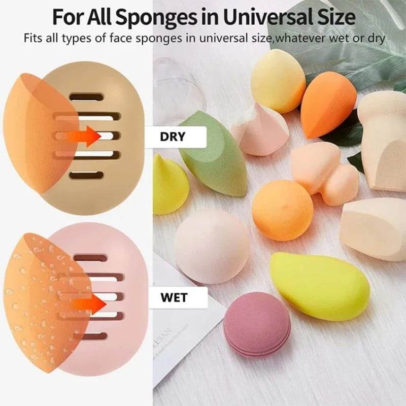 Silicone Makeup Sponge Holder – Eco-Friendly, Multi-Hole Beauty Blender Storage Case, Travel-Friendly Puff Organizer Box (1PC) - CartRare