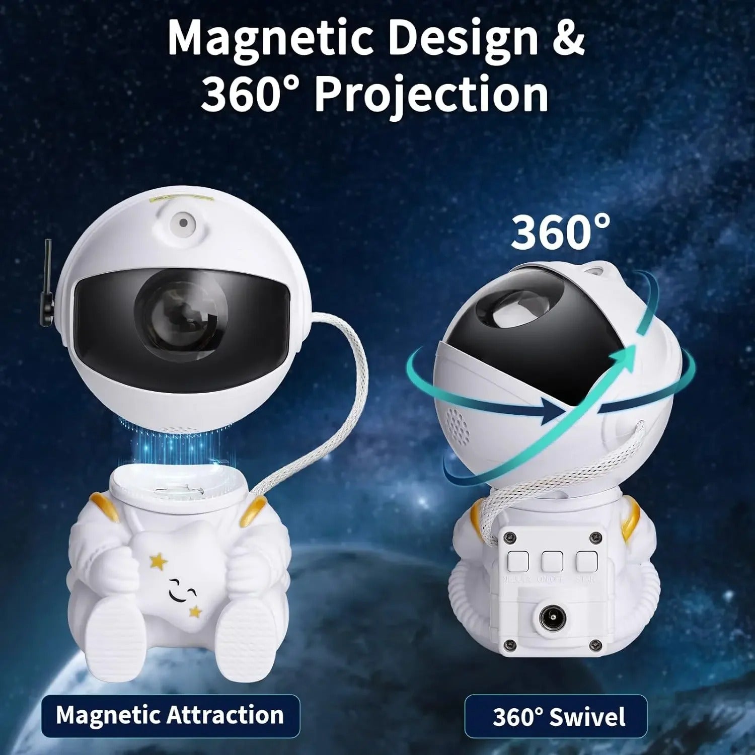 Galaxy Star Astronaut Projector Night Light – LED Nebula Sky Lamp for Kids & Adults, Bedroom & Room Decoration, Ideal Gift for Holidays or Birthdays - CartRare