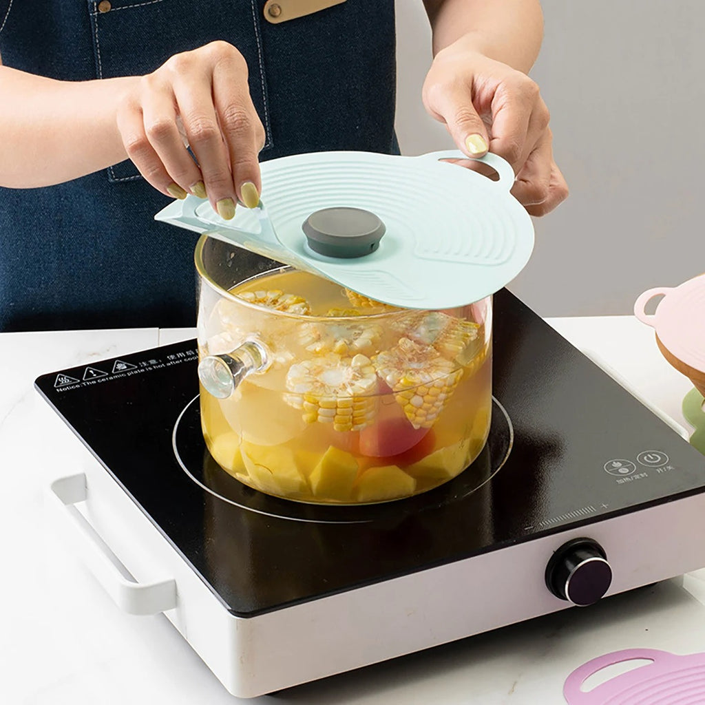 Silicone Fresh-Keeping Anti-Spill Lid – Leak-Proof, Dust-Proof, Reusable Food & Pot Cover for Kitchen Use - CartRare