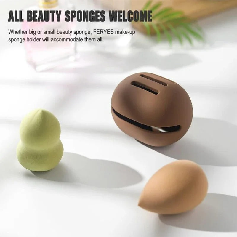 Silicone Makeup Sponge Holder – Eco-Friendly, Multi-Hole Beauty Blender Storage Case, Travel-Friendly Puff Organizer Box (1PC) - CartRare