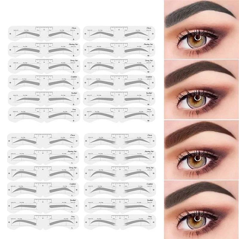 Reusable Eyebrow Stencil Kit – Brow Shaping & Styling Guide with Soft Ruler | Makeup Tool for Precise Grooming & Definition - CartRare