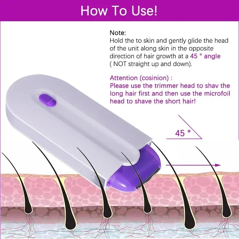 Painless Unisex Electric Hair Trimmer for Face, Legs, Bikini, Arms and Full Body Use - CartRare