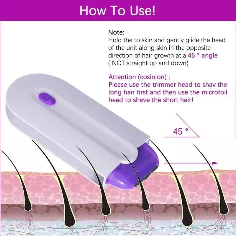 Painless Unisex Electric Hair Trimmer for Face, Legs, Bikini, Arms and Full Body Use - CartRare
