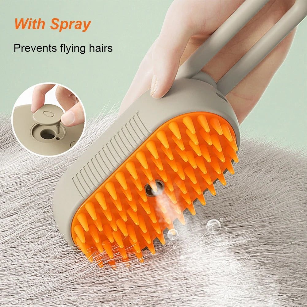 3-in-1 Electric Pet Brush – Steam Cleaner, Hair Remover & Massager for Dogs & Cats - CartRare