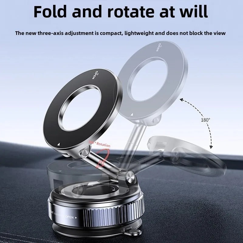 Magnetic Car Phone Mount – 360° Foldable Aluminum Holder - CartRare