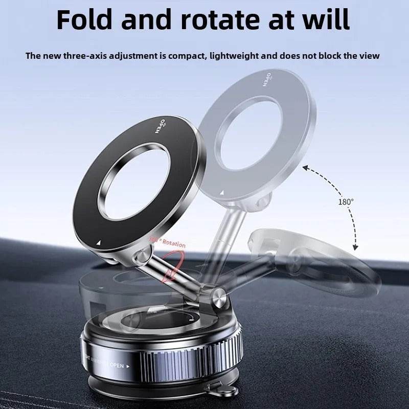 Magnetic Car Phone Mount – 360° Foldable Aluminum Holder - CartRare