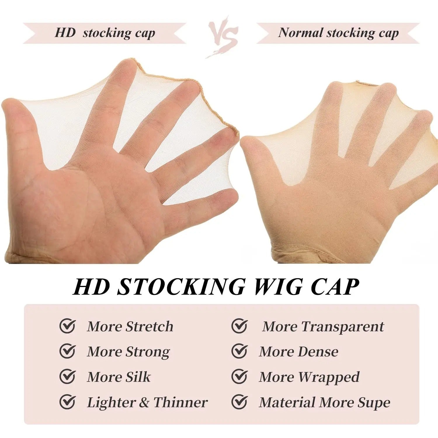 2PCS HD Transparent Wig Caps – Light Brown Nylon Lace Front for Women & Men - CartRare