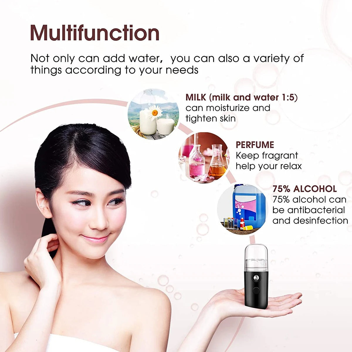 Nano Mist Facial Steamer – Portable 30ml Cool Mist Sprayer for Skin Hydration and Refreshing - CartRare