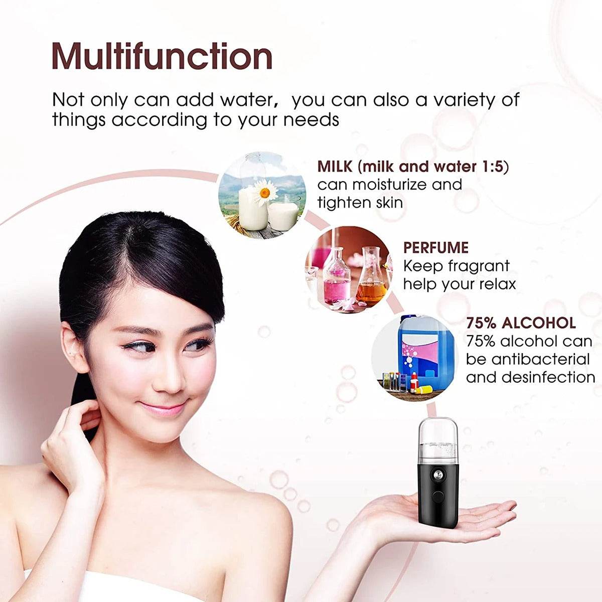Nano Mist Facial Steamer – Portable 30ml Cool Mist Sprayer for Skin Hydration and Refreshing - CartRare