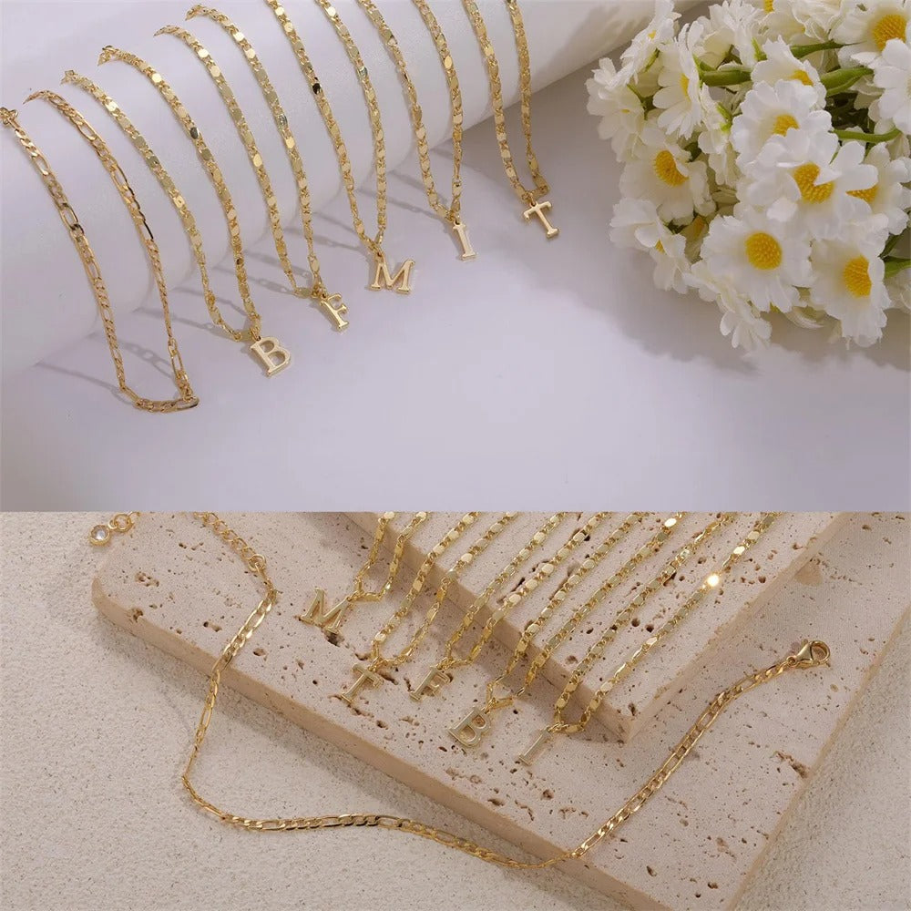 26 Letters A-Z Stainless Steel Chain Anklets For Women - CartRare