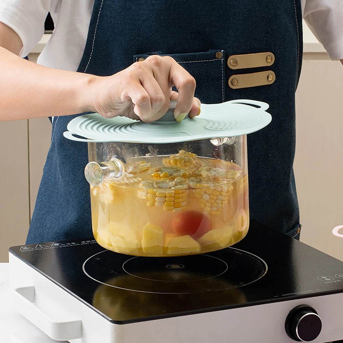 Silicone Fresh-Keeping Anti-Spill Lid – Leak-Proof, Dust-Proof, Reusable Food & Pot Cover for Kitchen Use - CartRare