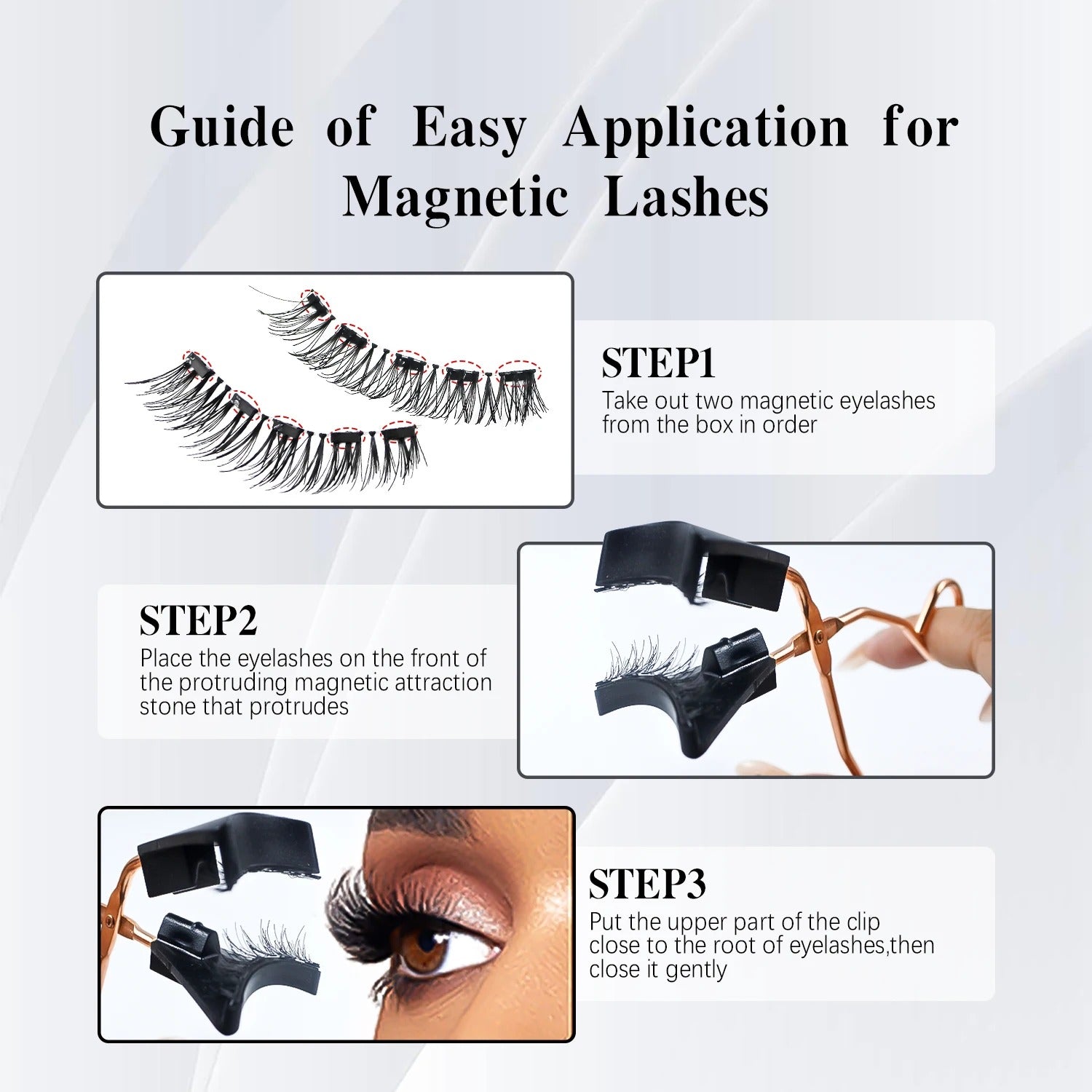 Magnetic 8Pcs Reusable Eyelashes with Applicator – No Glue, 5 Magnet Natural Look Lashes - CartRare