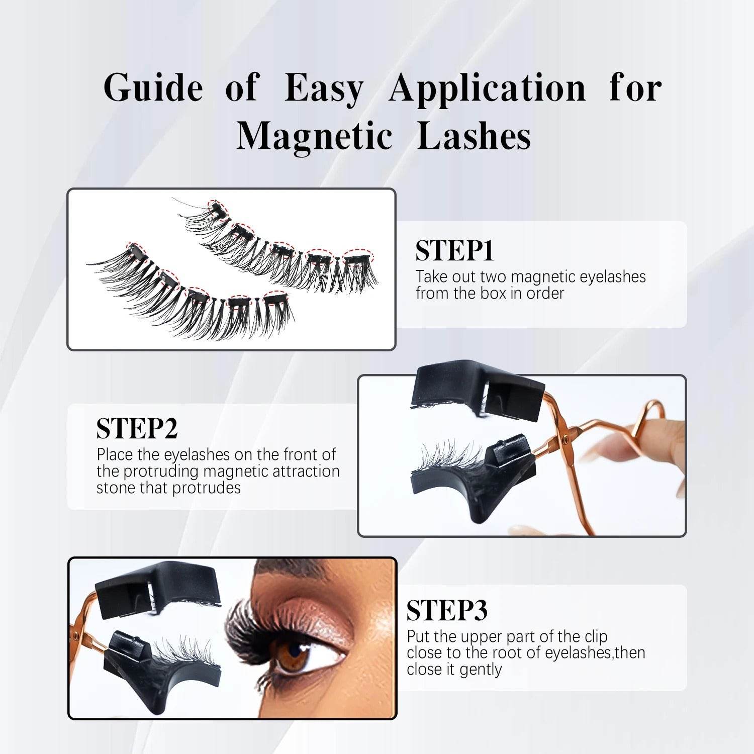 Magnetic 8Pcs Reusable Eyelashes with Applicator – No Glue, 5 Magnet Natural Look Lashes - CartRare