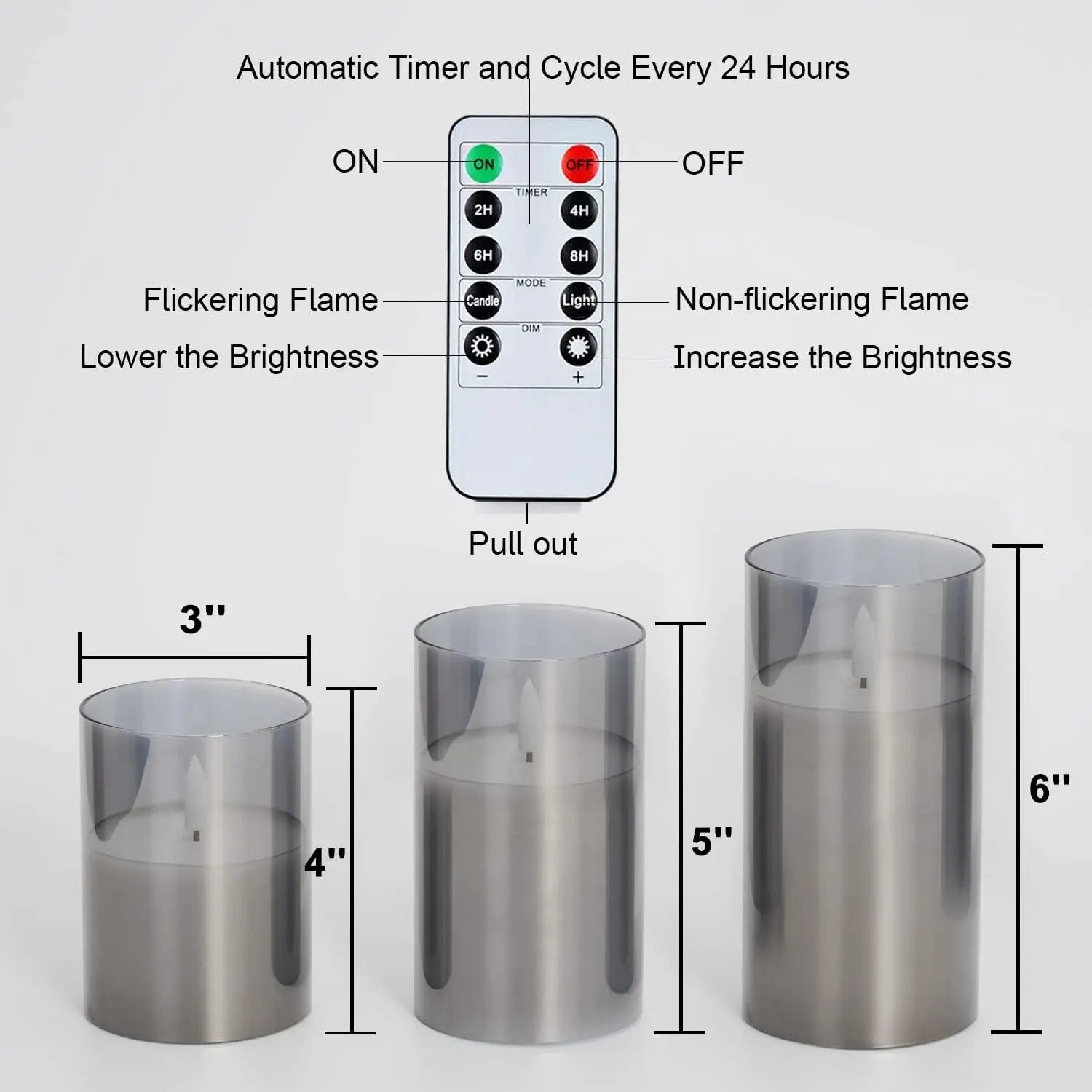 Aurora Glow Flicker Candles with remote - CartRare