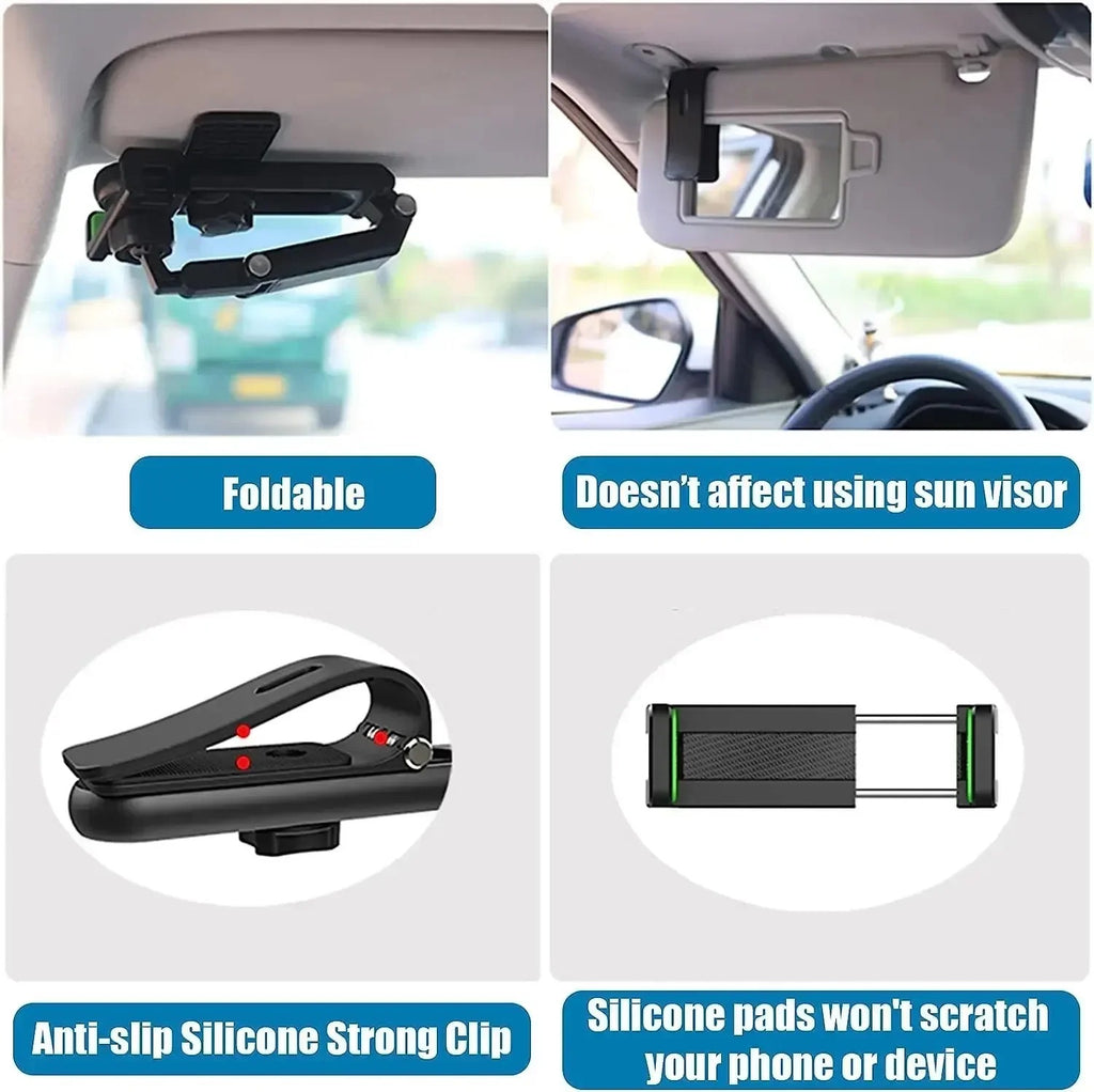 Universal Car Phone Mount for Sun Visor with 360° Rotation - CartRare