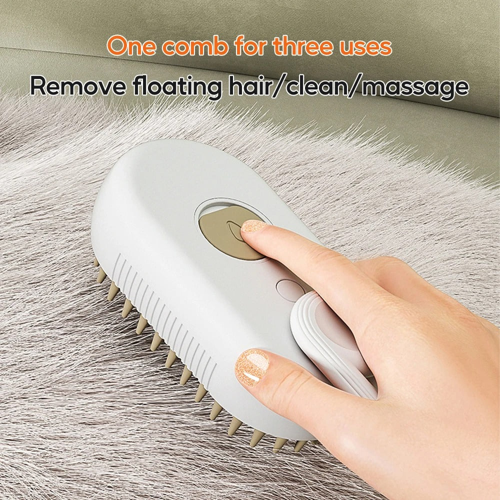3-in-1 Electric Pet Brush – Steam Cleaner, Hair Remover & Massager for Dogs & Cats - CartRare