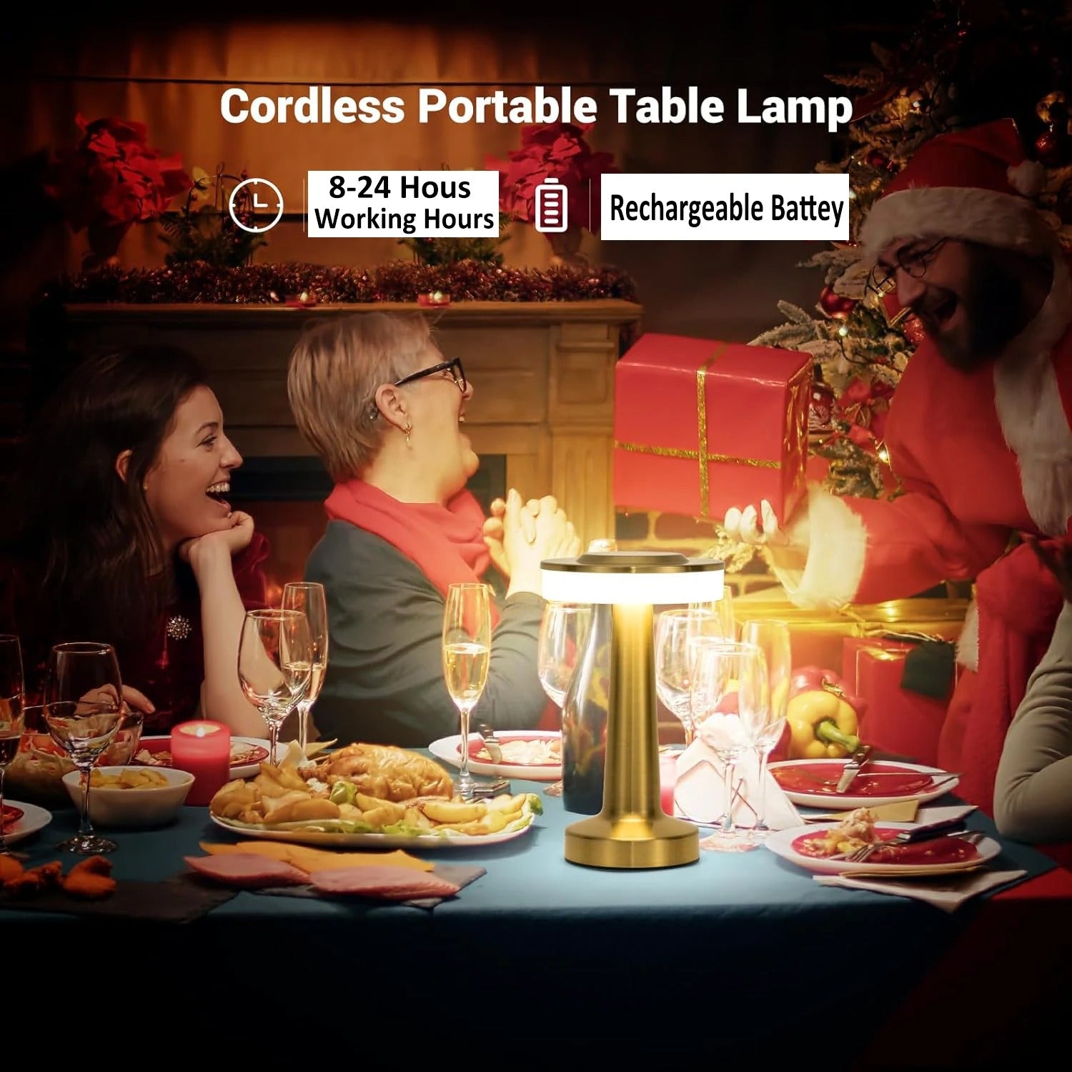Retro USB Rechargeable LED Table Lamp – Dimmable Night Light for Bedroom, Bar, or Camping – Vintage Ambient Lighting - CartRare