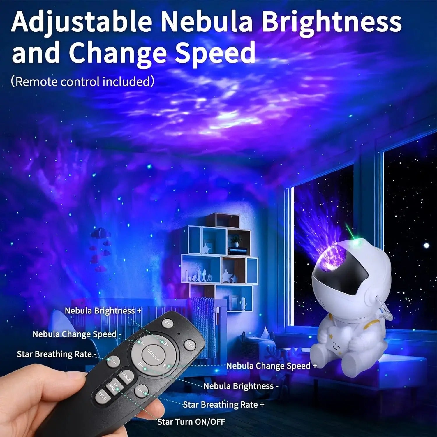 Galaxy Star Astronaut Projector Night Light – LED Nebula Sky Lamp for Kids & Adults, Bedroom & Room Decoration, Ideal Gift for Holidays or Birthdays - CartRare