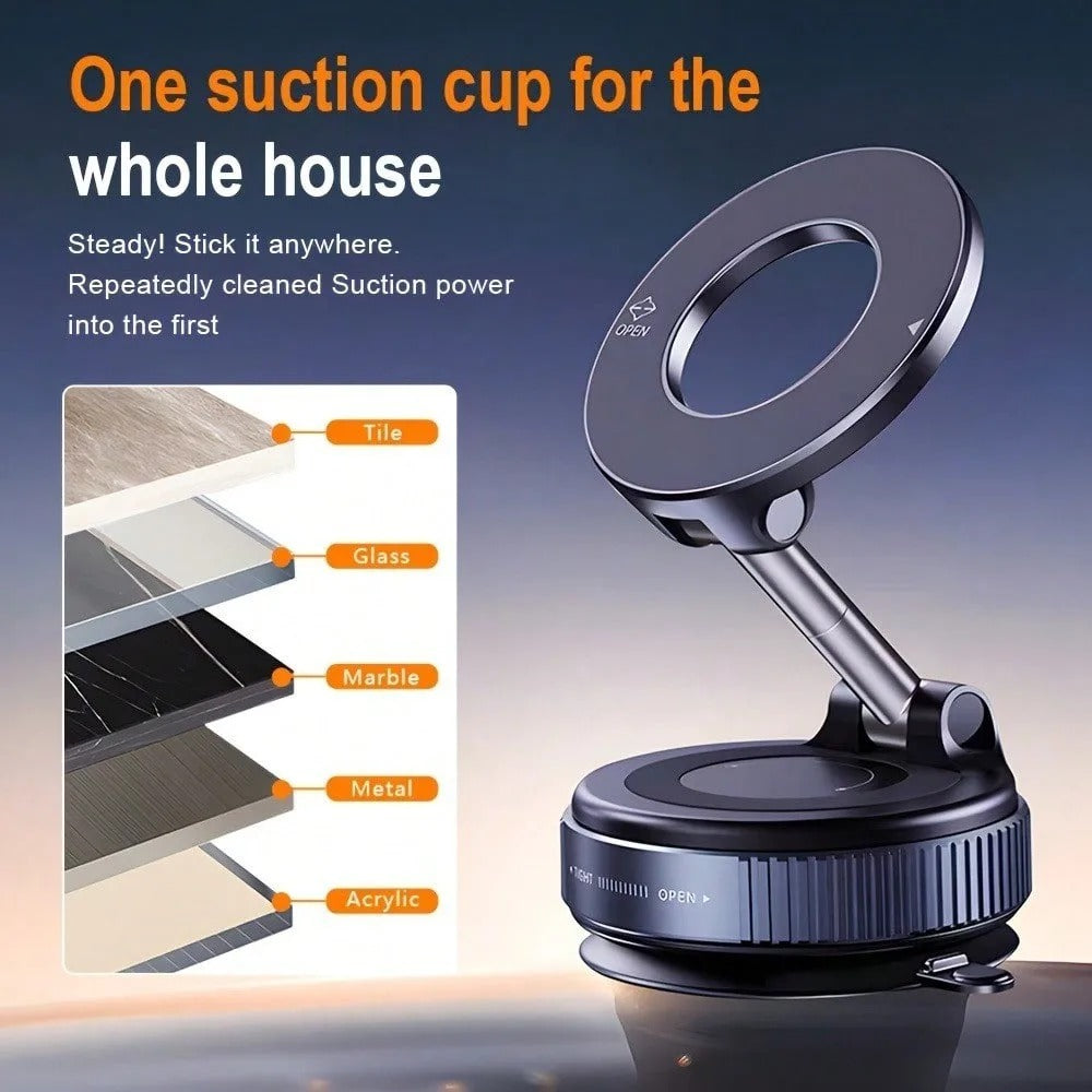 Magnetic Car Phone Mount – 360° Foldable Aluminum Holder - CartRare