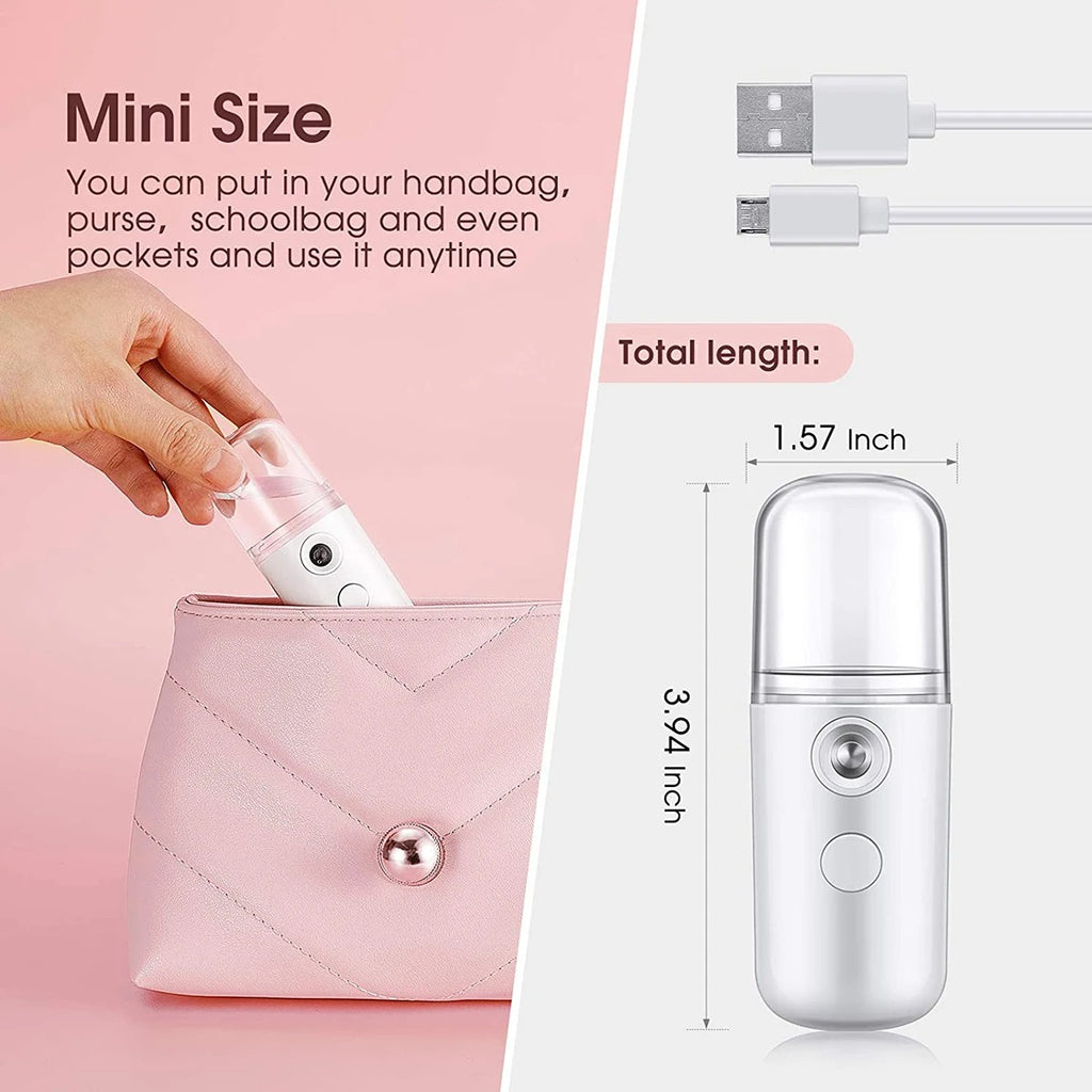 Nano Mist Facial Steamer – Portable 30ml Cool Mist Sprayer for Skin Hydration and Refreshing - CartRare