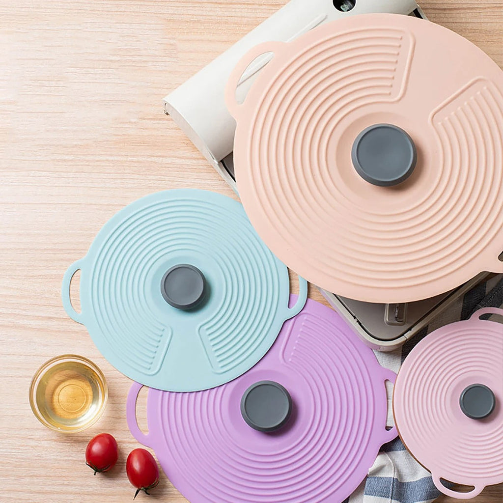 Silicone Fresh-Keeping Anti-Spill Lid – Leak-Proof, Dust-Proof, Reusable Food & Pot Cover for Kitchen Use - CartRare