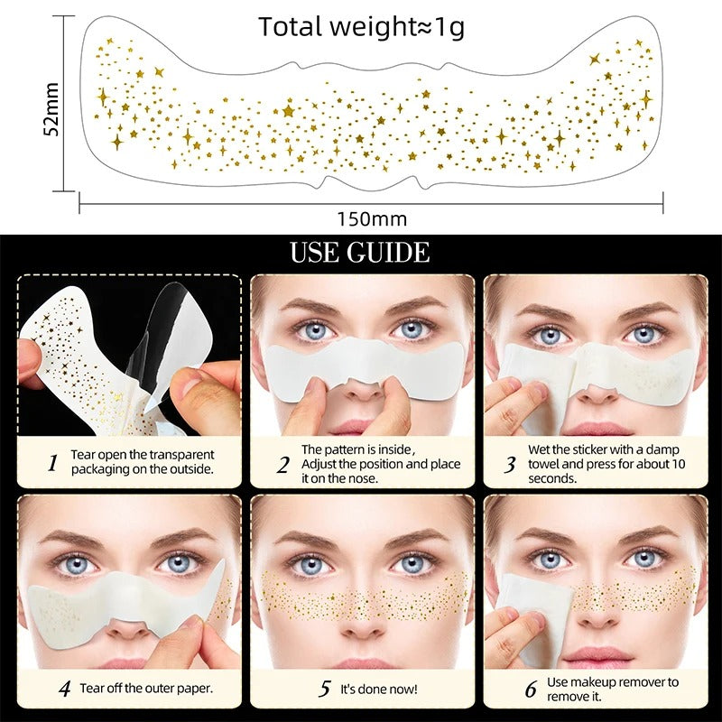 Glitter Freckle Patches – Sparkly Face Stickers for Instant Shimmer, Easy to Apply & Remove - CartRare