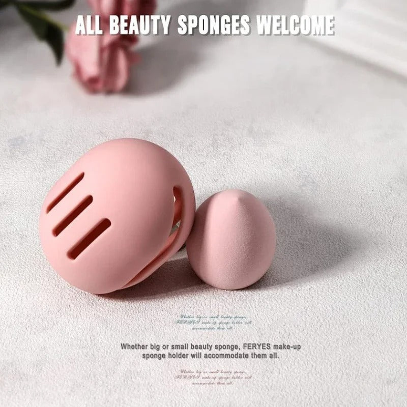Silicone Makeup Sponge Holder – Eco-Friendly, Multi-Hole Beauty Blender Storage Case, Travel-Friendly Puff Organizer Box (1PC) - CartRare
