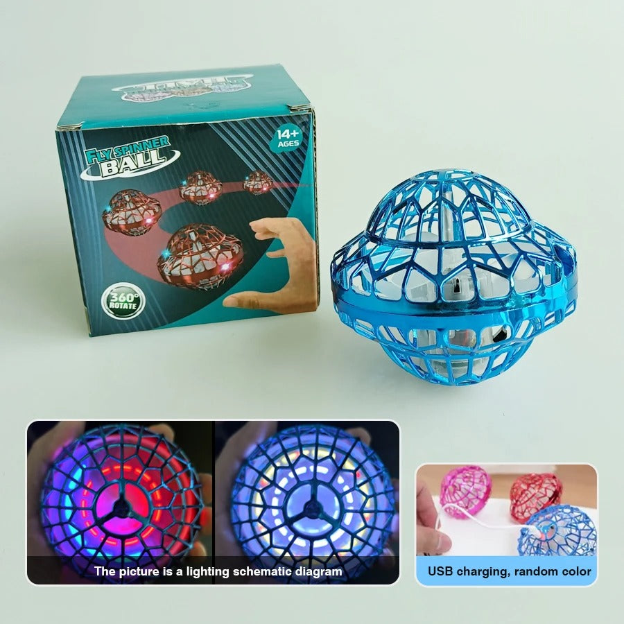 Flying Magic LED Spinner Ball – Rechargeable Drone Toy Gift for Kids - CartRare