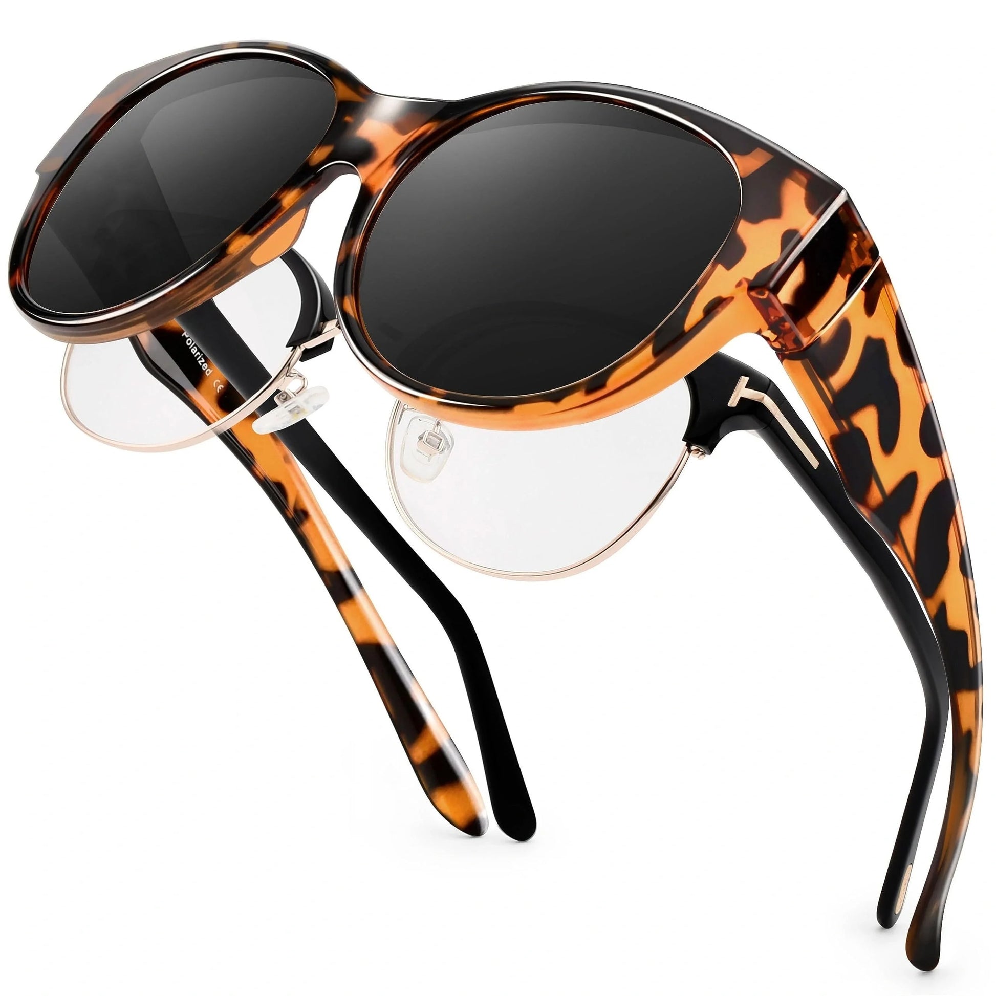 Fit Over Glasses Sunglasses for Women & Men – Oversized Cat Eye Polarized Shades, 100% UV400 Protection - CartRare