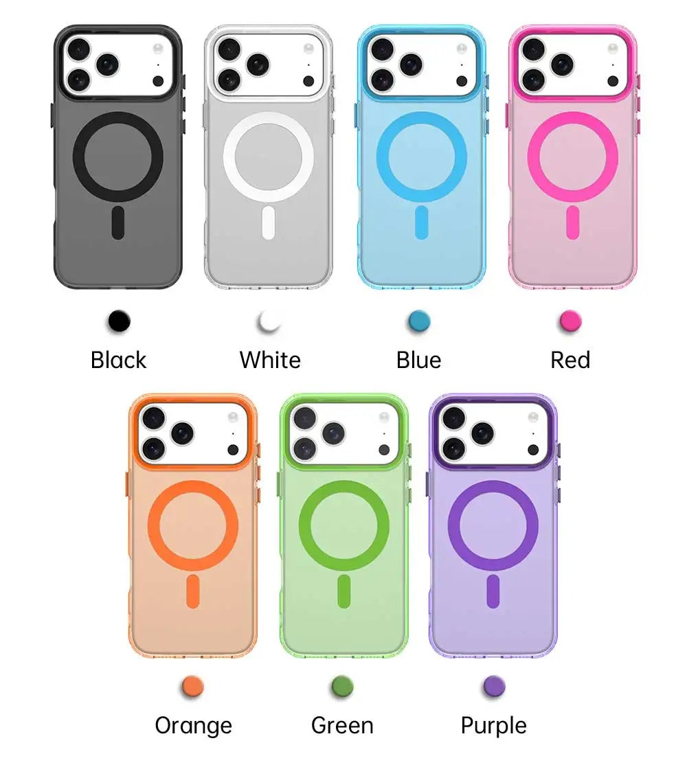 Luxury Magnetic Candy Case for iPhone 17 Pro, 17 Pro Max – Soft Skin Feel with Wireless Charging Support
