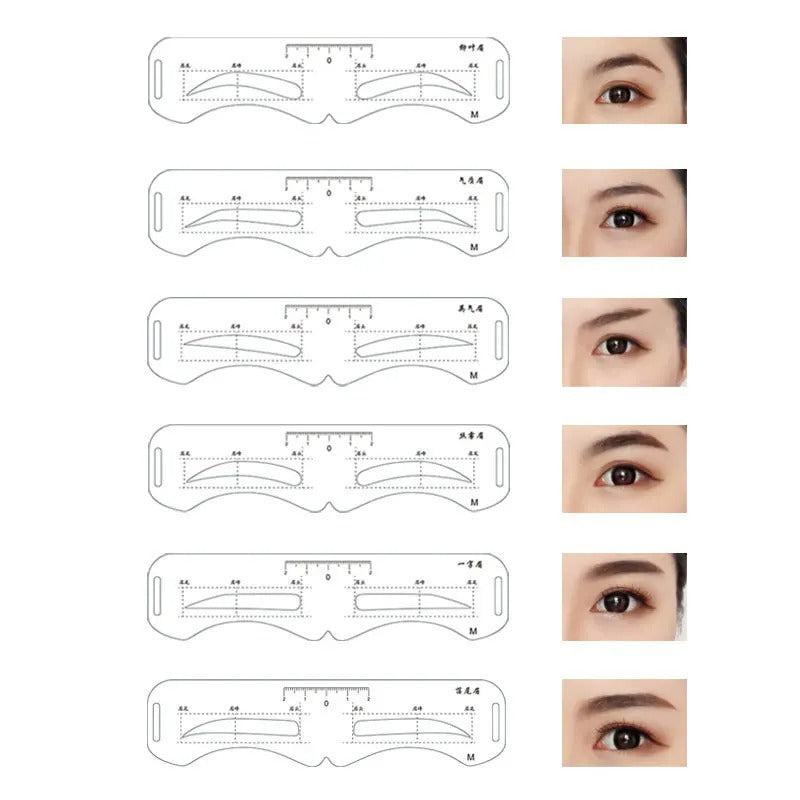 Reusable Eyebrow Stencil Kit – Brow Shaping & Styling Guide with Soft Ruler | Makeup Tool for Precise Grooming & Definition - CartRare