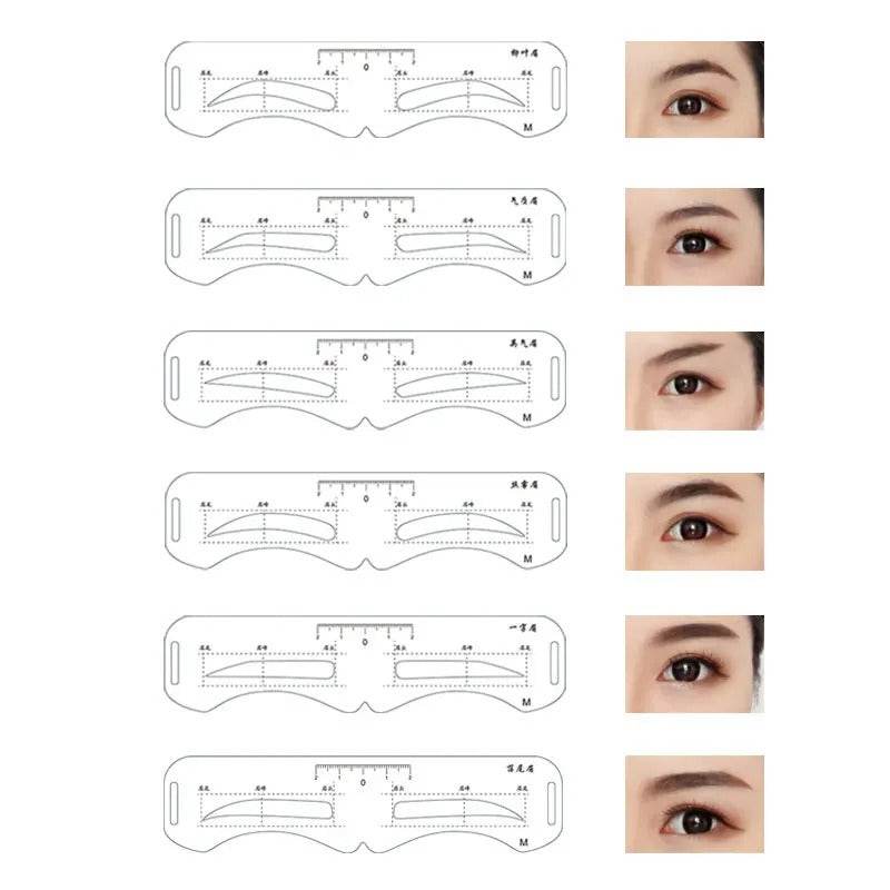 Reusable Eyebrow Stencil Kit – Brow Shaping & Styling Guide with Soft Ruler | Makeup Tool for Precise Grooming & Definition - CartRare