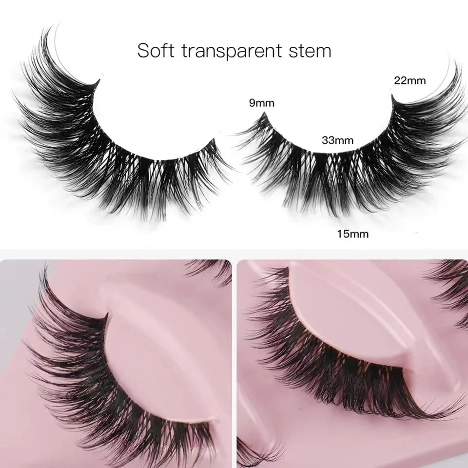 5 Pairs Cat Eye Faux Mink Lashes – Elongated, Fluffy False Eyelashes for Glam Makeup Look - CartRare