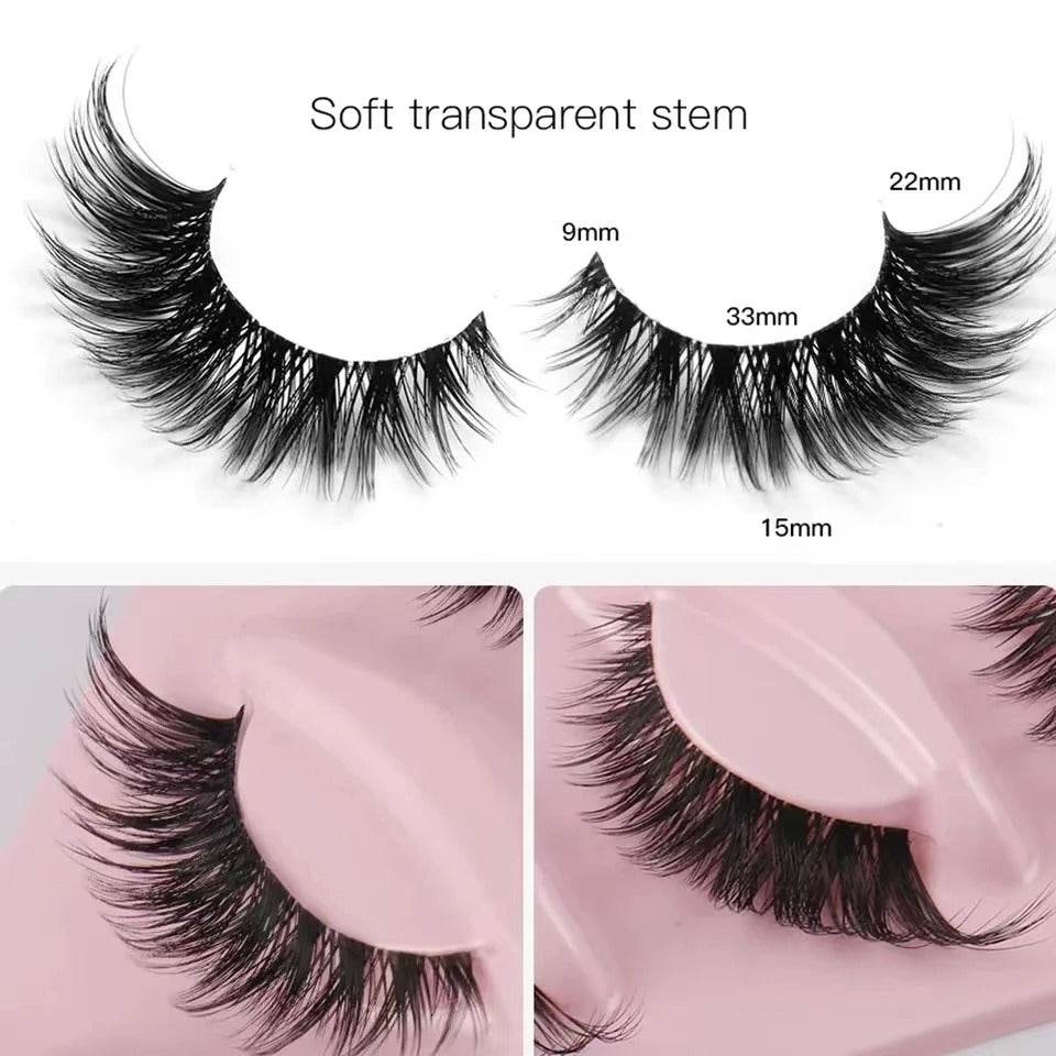 5 Pairs Cat Eye Faux Mink Lashes – Elongated, Fluffy False Eyelashes for Glam Makeup Look - CartRare