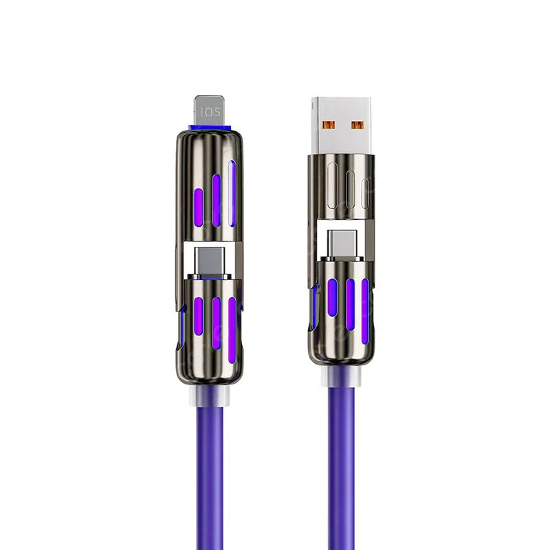 Universal 4-in-1 High-Speed 240W USB Charging Cable for iPhone and Samsung - CartRare
