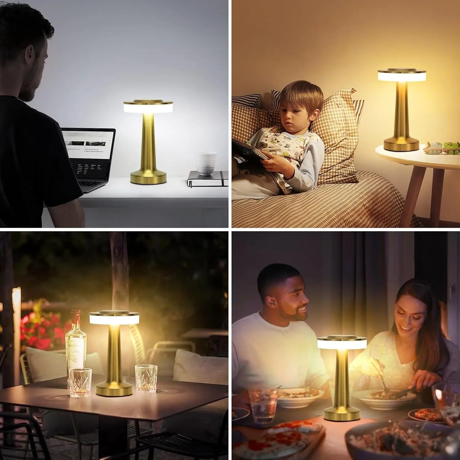 Retro USB Rechargeable LED Table Lamp – Dimmable Night Light for Bedroom, Bar, or Camping – Vintage Ambient Lighting - CartRare