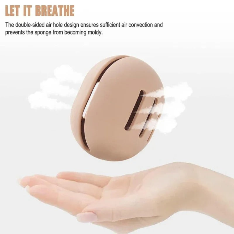 Silicone Makeup Sponge Holder – Eco-Friendly, Multi-Hole Beauty Blender Storage Case, Travel-Friendly Puff Organizer Box (1PC) - CartRare