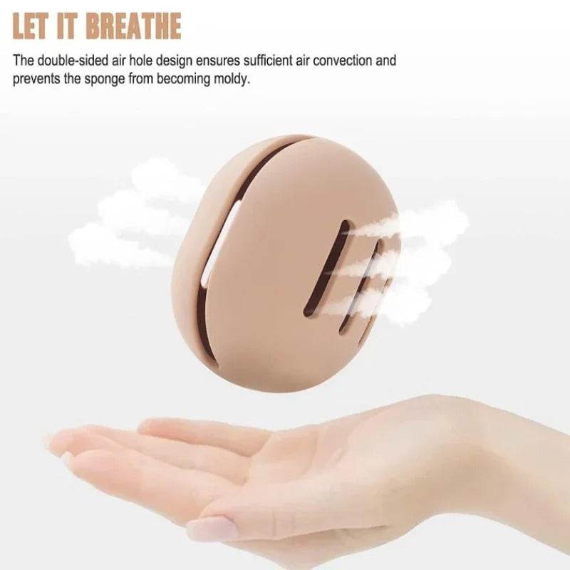 Silicone Makeup Sponge Holder – Eco-Friendly, Multi-Hole Beauty Blender Storage Case, Travel-Friendly Puff Organizer Box (1PC) - CartRare