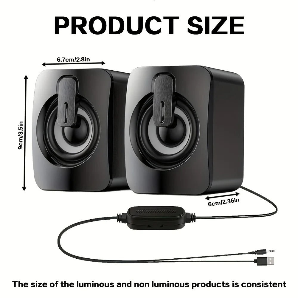 USB Wired HiFi Stereo Computer Speakers with LED Lights - CartRare