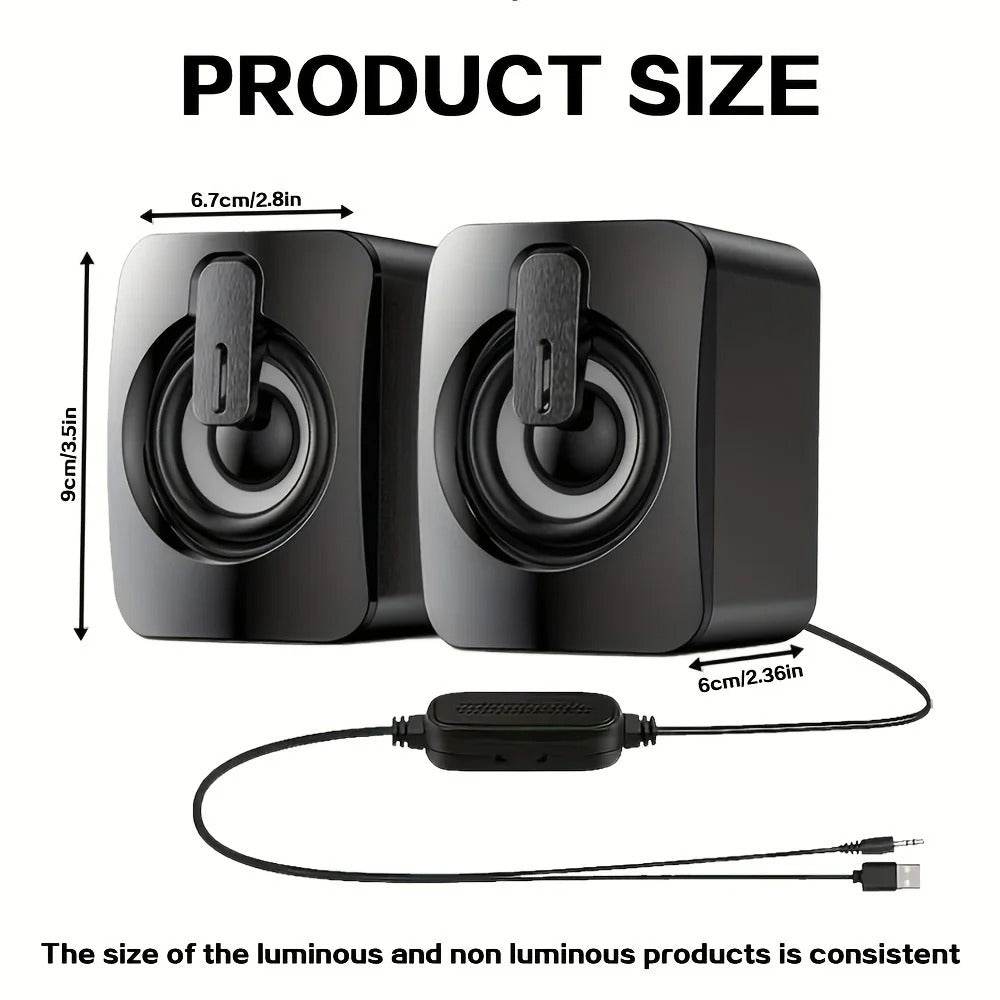 USB Wired HiFi Stereo Computer Speakers with LED Lights - CartRare