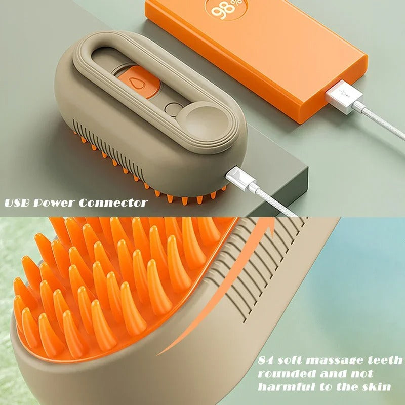 3-in-1 Electric Pet Brush – Steam Cleaner, Hair Remover & Massager for Dogs & Cats - CartRare