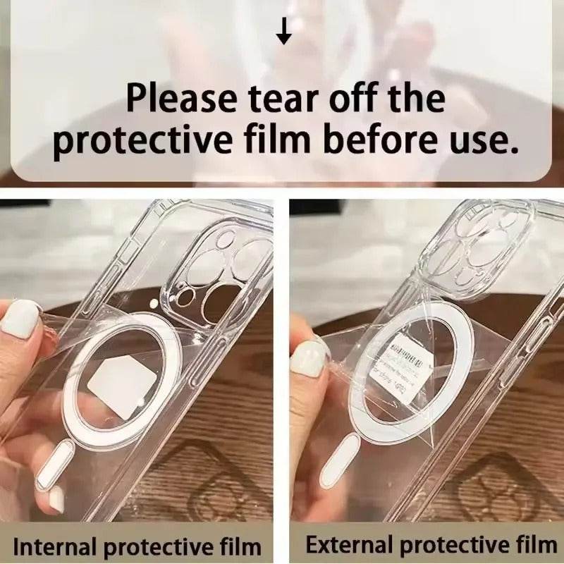 Crystal Clear Magnetic Case for iPhone 17 Air, 17 Pro, 17 Pro Max – Shockproof MagSafe Wireless Charging Cover - CartRare