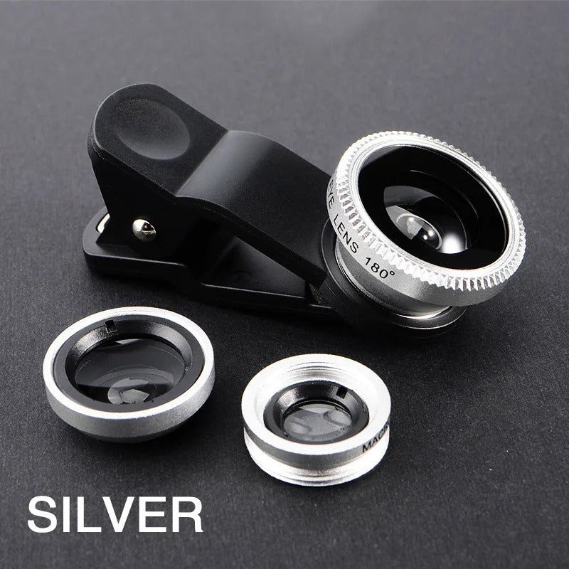 3-in-1 Smartphone Camera Lens Kit with Fisheye and Wide Angle - CartRare