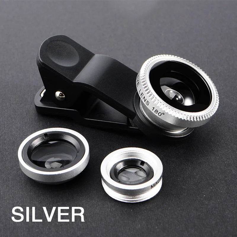 3-in-1 Smartphone Camera Lens Kit with Fisheye and Wide Angle - CartRare