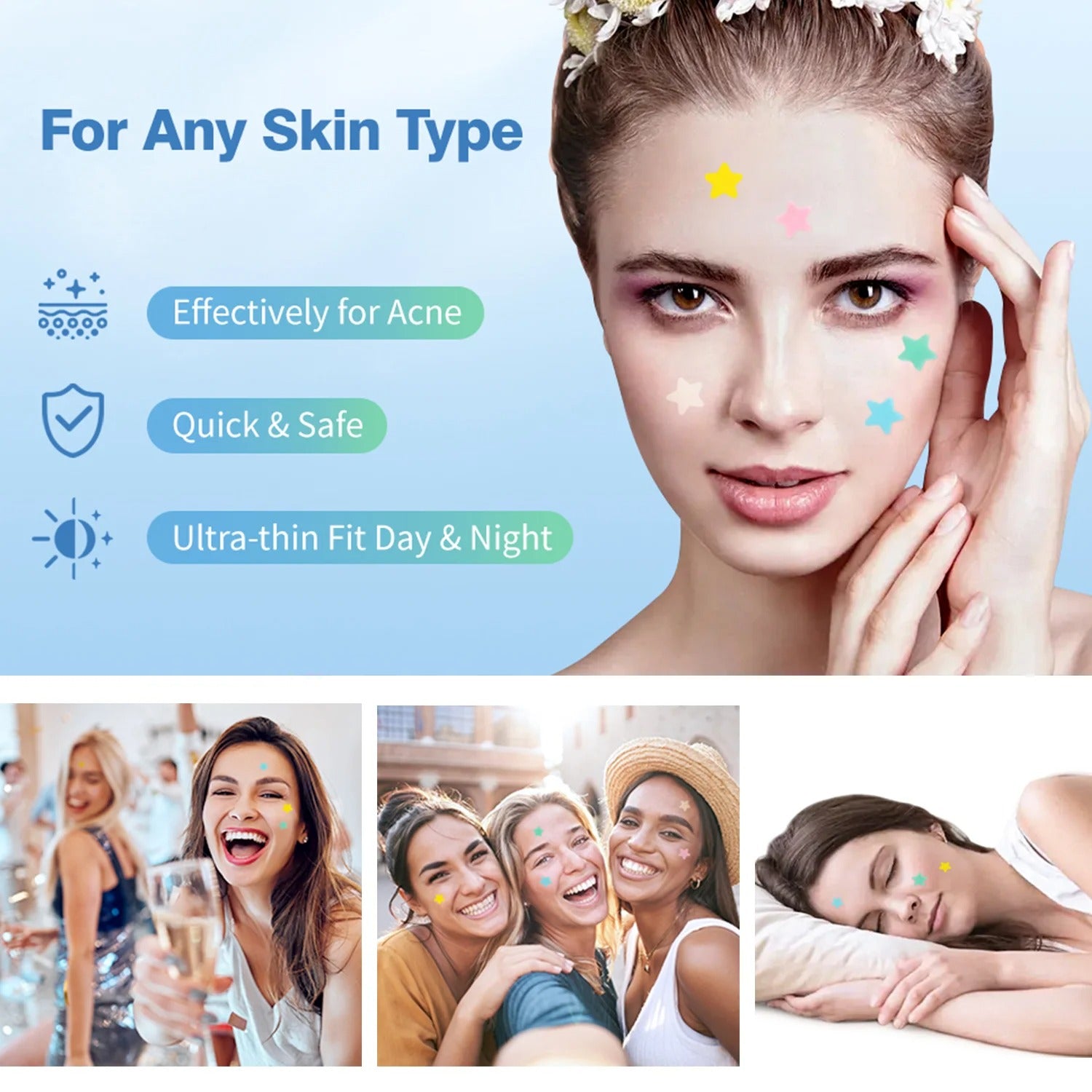 Pimple Patch Acne Dots Heart, Star, Flower & Round Shapes - CartRare