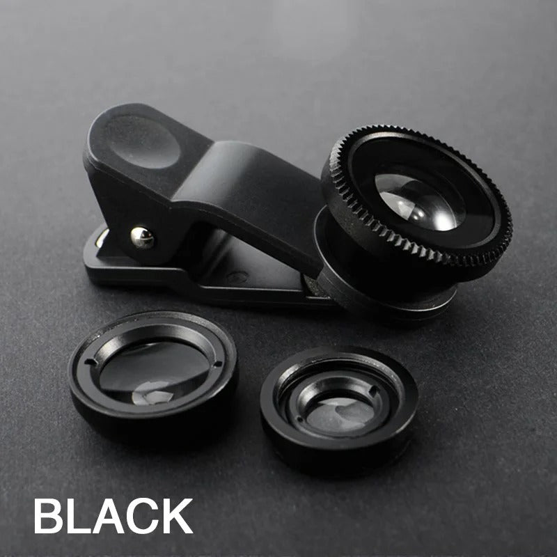 3-in-1 Smartphone Camera Lens Kit with Fisheye and Wide Angle - CartRare