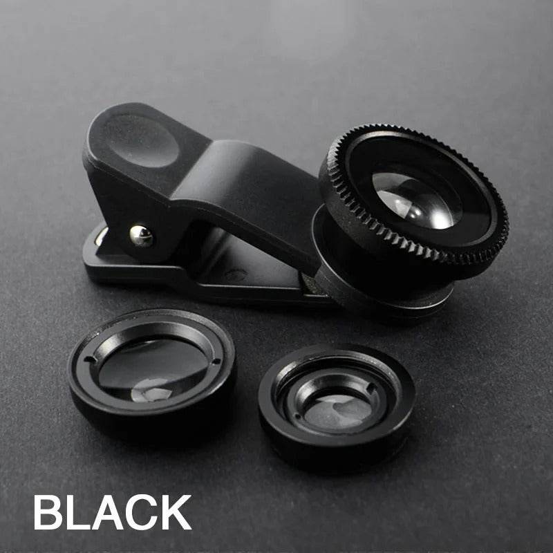 3-in-1 Smartphone Camera Lens Kit with Fisheye and Wide Angle - CartRare