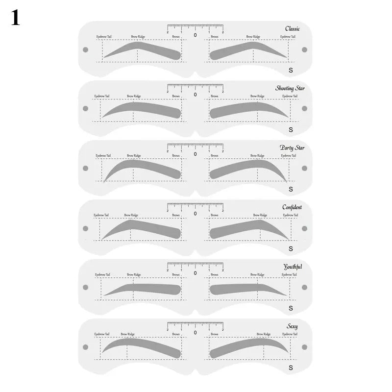 Reusable Eyebrow Stencil Kit – Brow Shaping & Styling Guide with Soft Ruler | Makeup Tool for Precise Grooming & Definition - CartRare