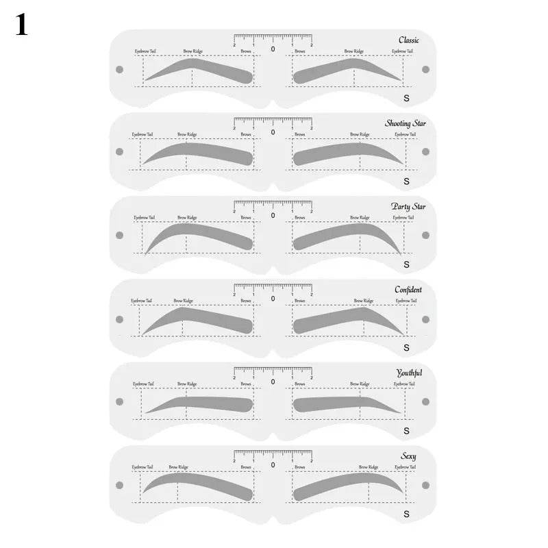 Reusable Eyebrow Stencil Kit – Brow Shaping & Styling Guide with Soft Ruler | Makeup Tool for Precise Grooming & Definition - CartRare