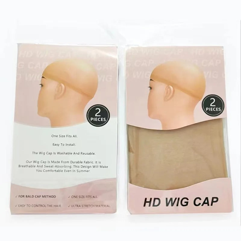 2PCS HD Transparent Wig Caps – Light Brown Nylon Lace Front for Women & Men - CartRare